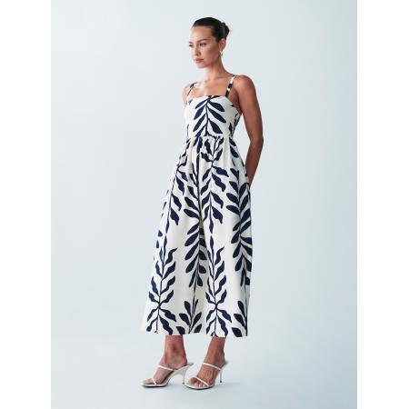 St MRLO Jurk Lanah donkerblauw / wit