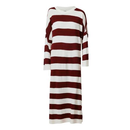 Touche Prive Touche Prive Gebreide jurk roestrood / wit