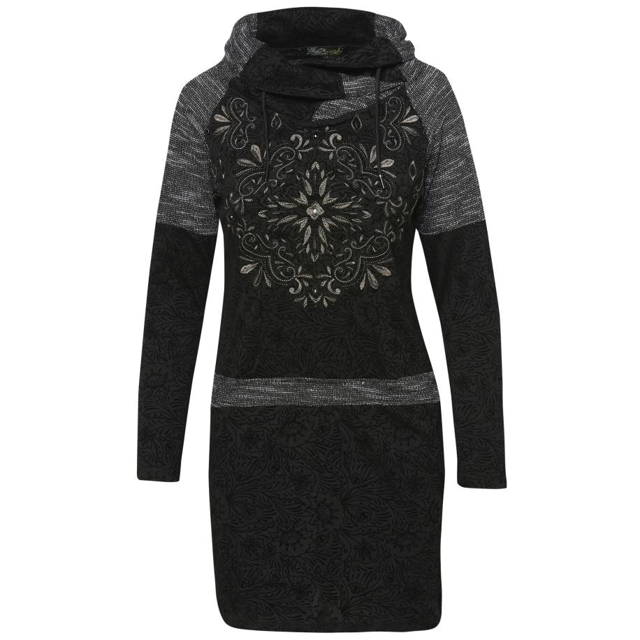 KOROSHI KOROSHI Jurk zilvergrijs / zwart -