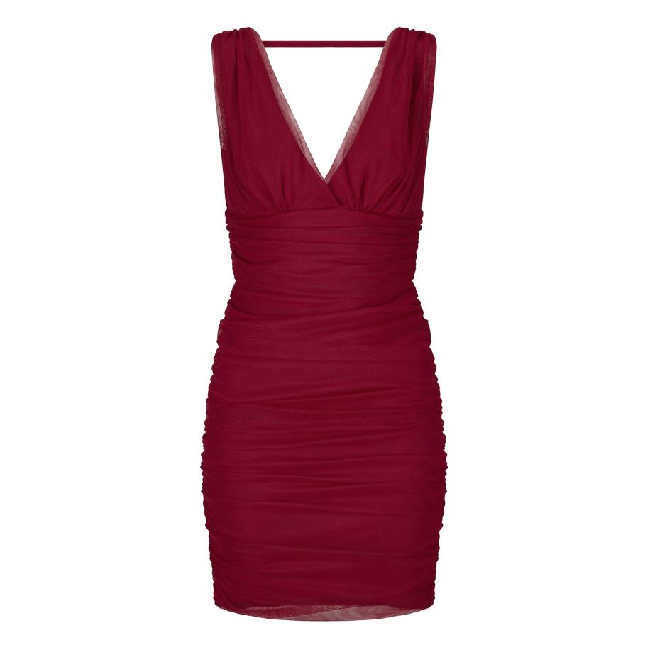 Nicowa Nicowa Jurk donkerrood -