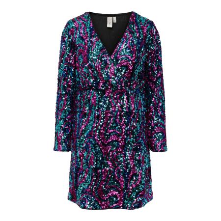 YAS YAS Jurk FLUA blauw / jade groen / pink / zwart