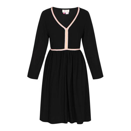 IZIA IZIA Jurk Festival geel / rosa / zwart / wit