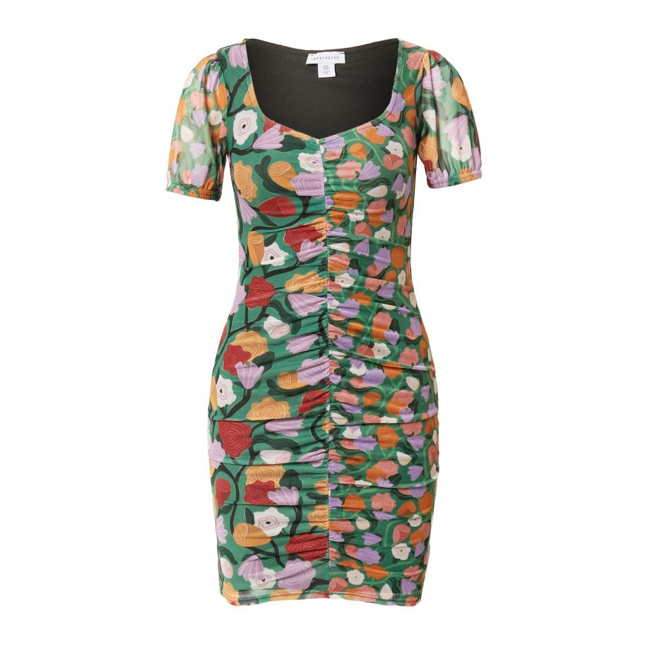 Warehouse Warehouse Jurk England groen / oranje / donkerrood / wit -