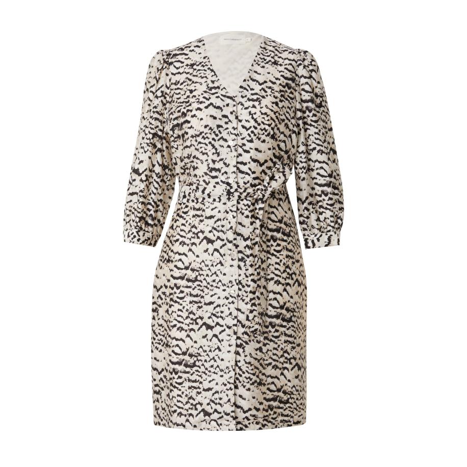 MSCH COPENHAGEN Blousejurk Philida Maire sand / lichtbeige / zwart Bruin