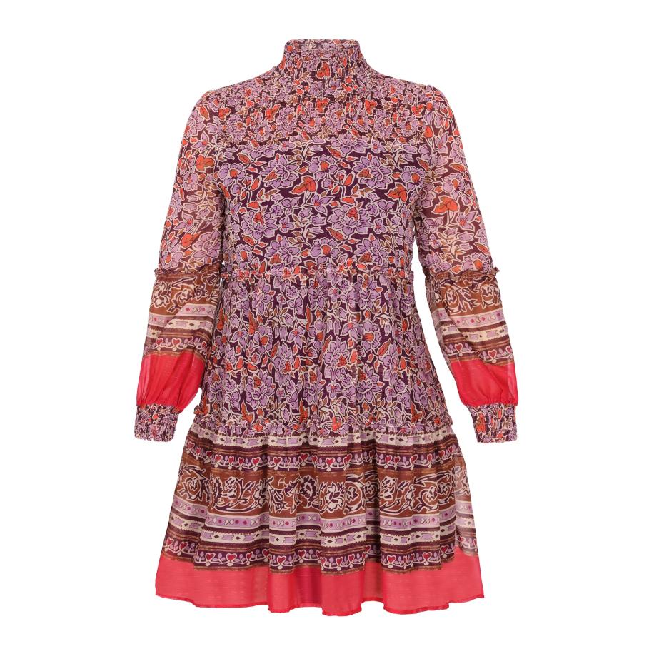 Gaya Gaya Jurk orchidee / cyclaam / kreeft / wolwit -