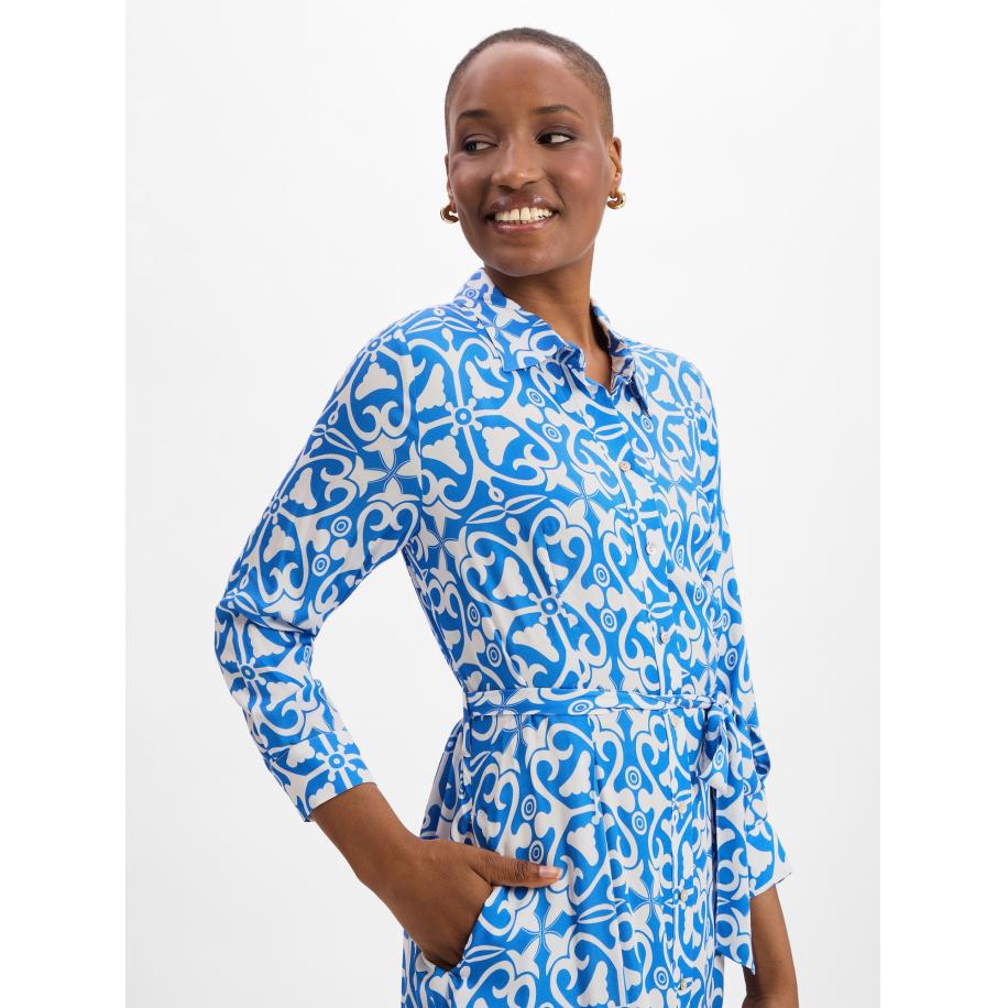 Marie Lund Marie Lund Blousejurk blauw -