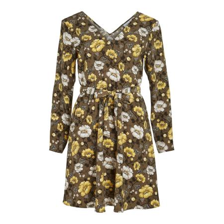 Vila VILA Jurk KRISTINA beige / lichtgeel / olijfgroen