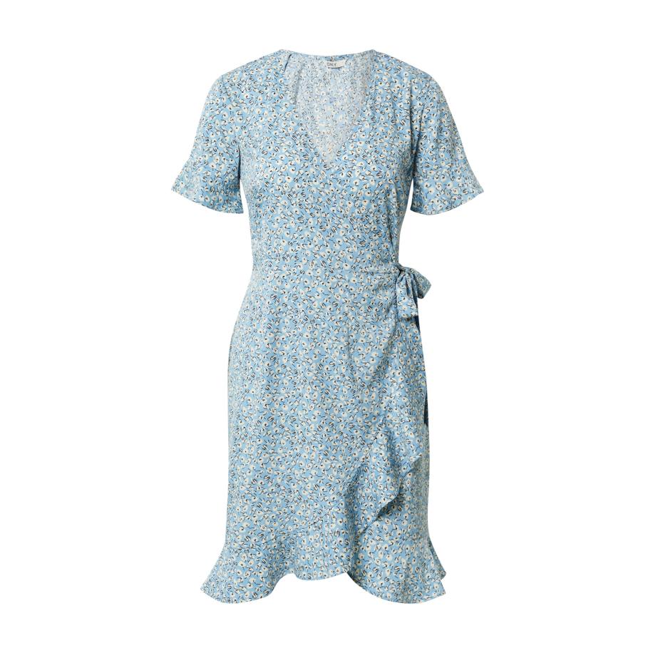 Only ONLY Jurk Olivia crème / lichtblauw / zwart -