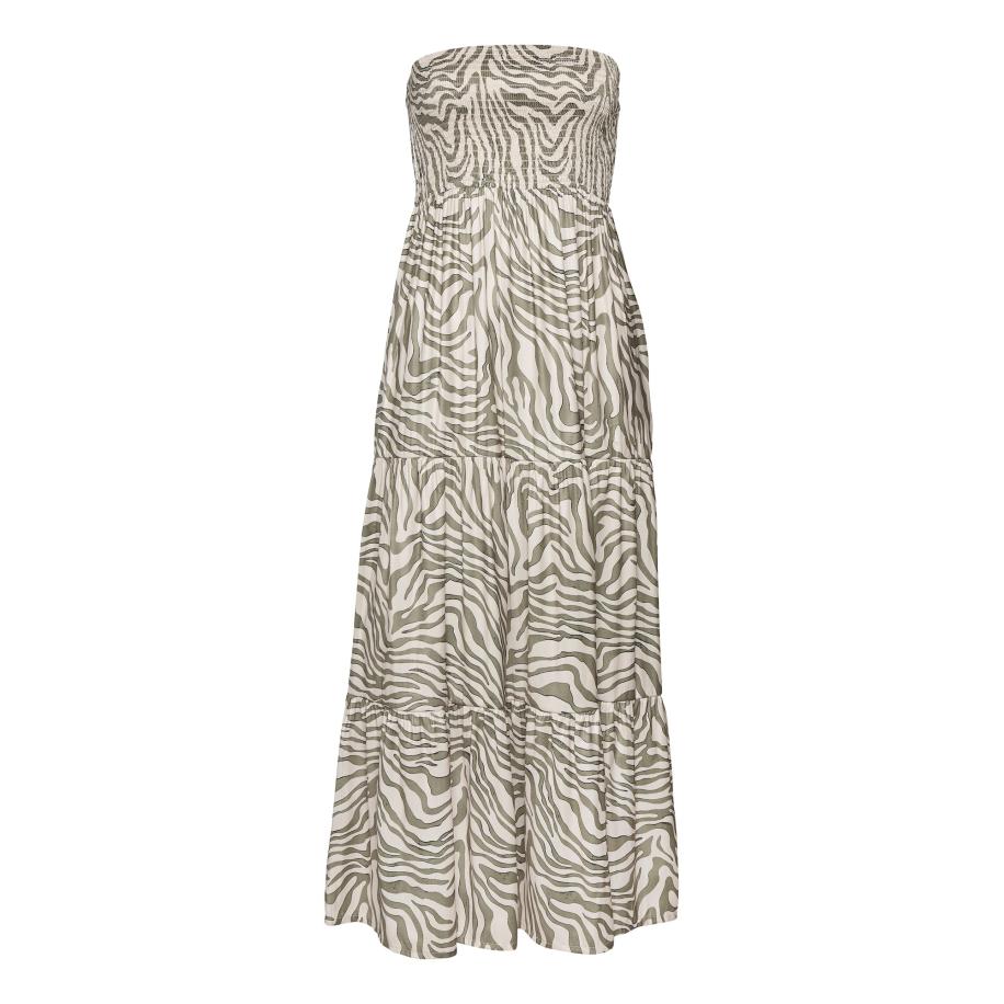 Lascana LASCANA Zomerjurk beige / olijfgroen -