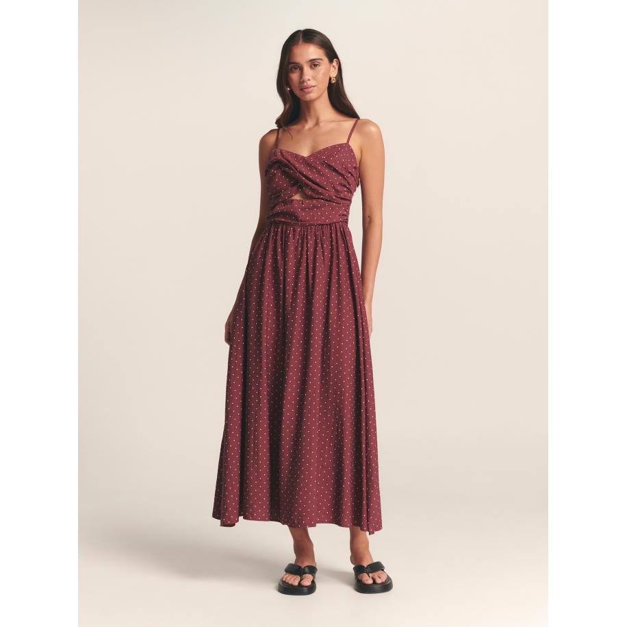 St MRLO Jurk BAYLEN pastelrood / wit Rood