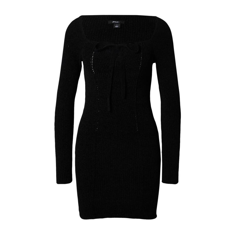Nasty Gal Nasty Gal Gebreide jurk Chenille zwart -