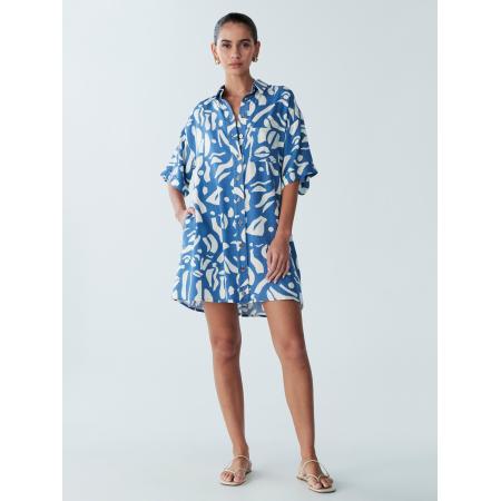 St MRLO Blousejurk NESSA blauw / wit