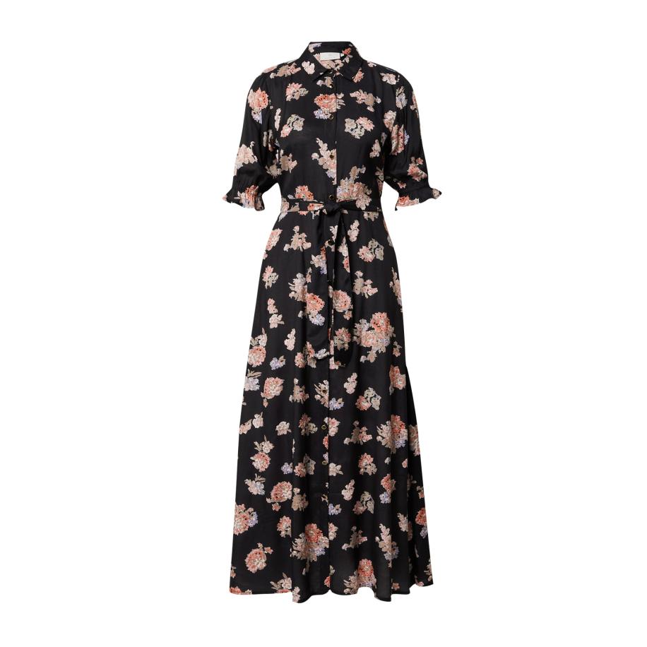 Kaffe Kaffe Blousejurk Velana blauw / lichtbruin / oranje / zwart -