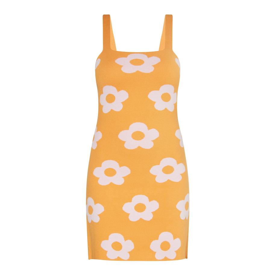 Swirly swirly Jurk oranje / wit -