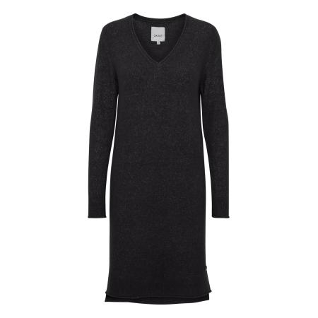 Oxmo Oxmo Gebreide jurk Ida zwart gemêleerd