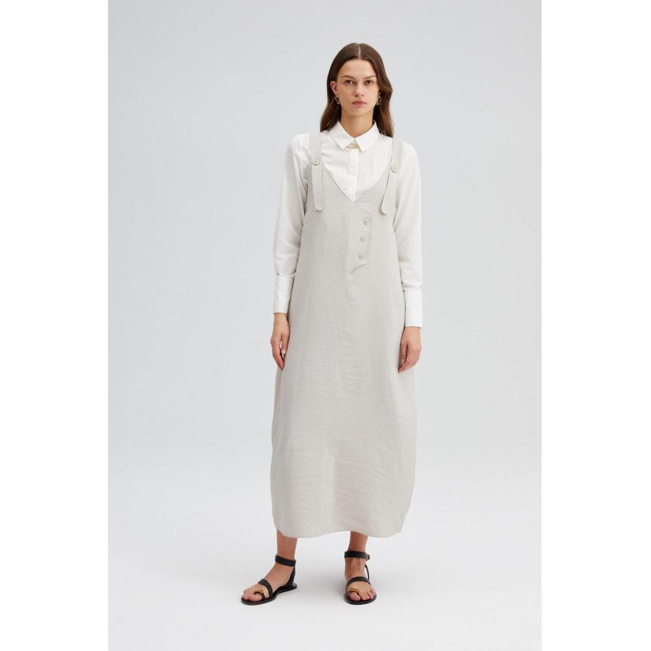 Touche Prive Touche Prive Jurk taupe -