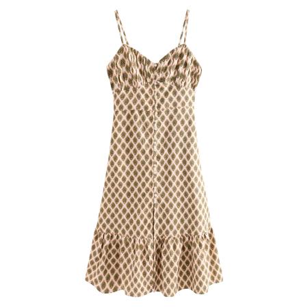 Next Next Zomerjurk ecru / kaki / olijfgroen / rosa