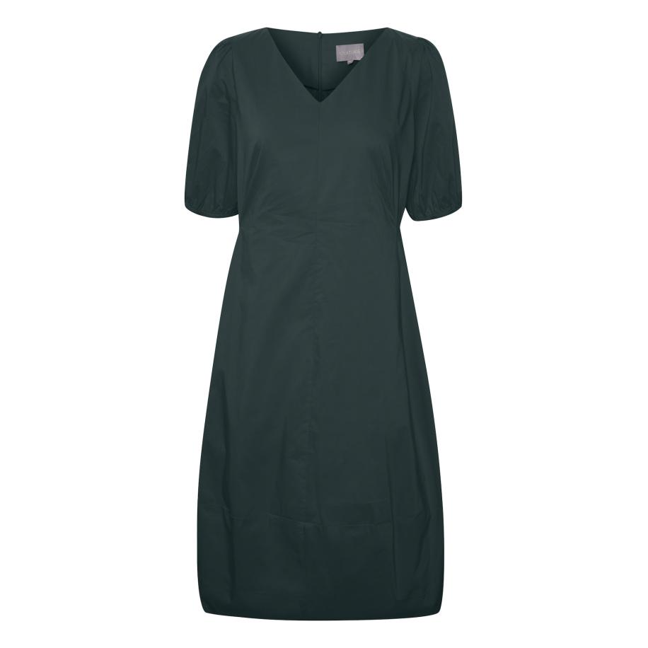 Culture CULTURE Jurk Antoinett donkergroen -