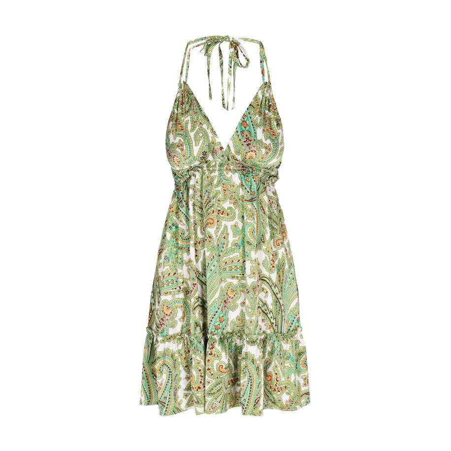 ebeeza ebeeza Jurk Spring Summer turquoise / kiwi / oudroze / wit -