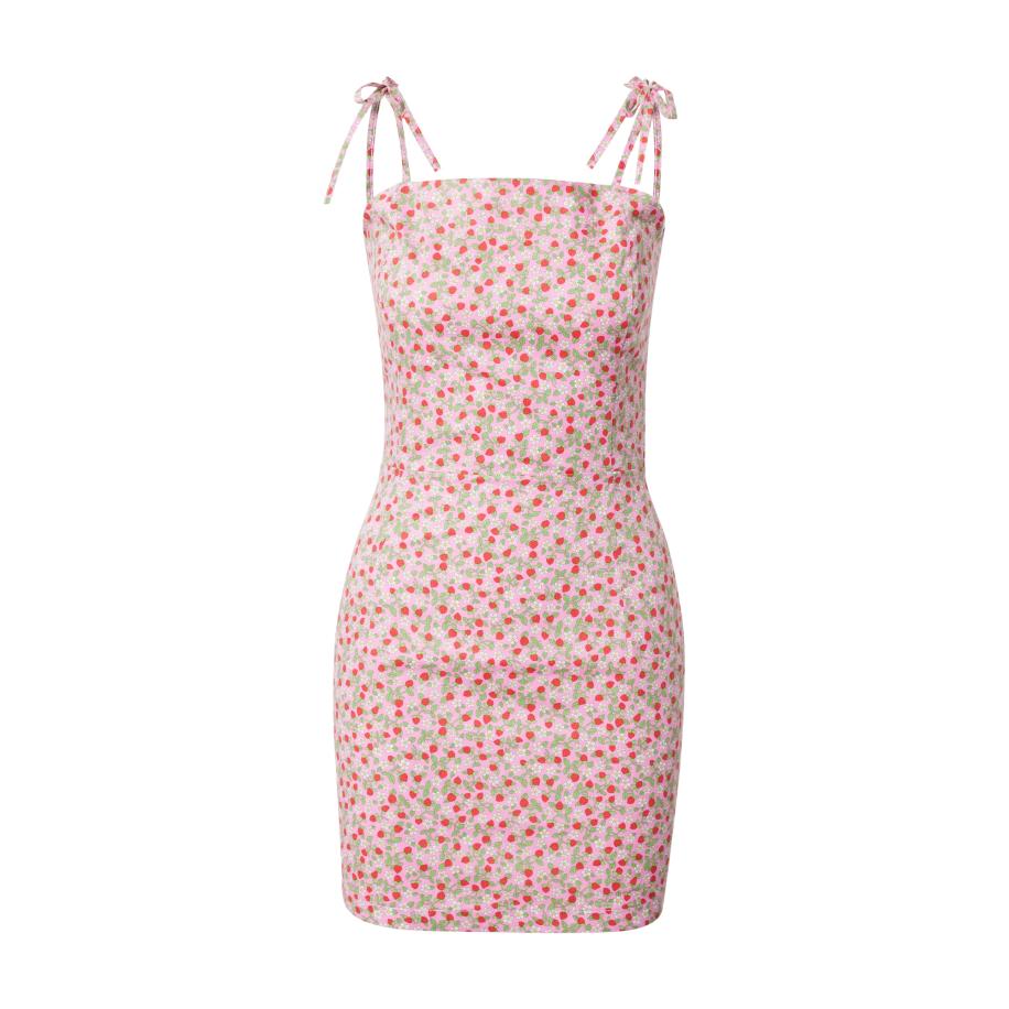 KAN KAN Jurk BERRY geel / groen / rosa / watermeloen rood / wit -