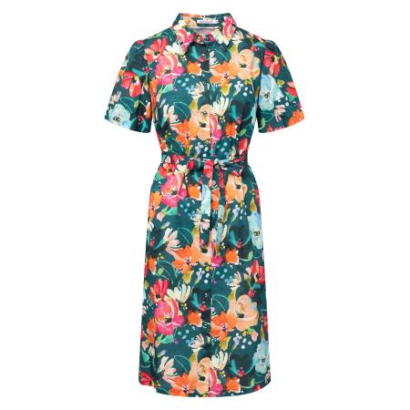 Quiosque Quiosque Blousejurk smaragd / gemengde kleuren