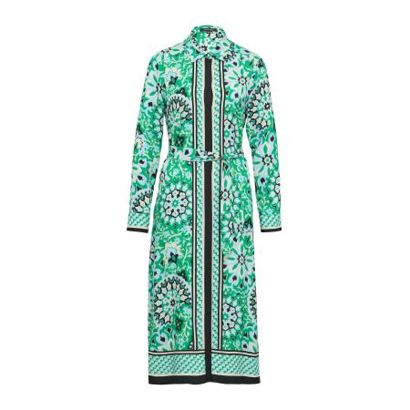 Comma COMMA Blousejurk pastelblauw / smaragd / wolwit