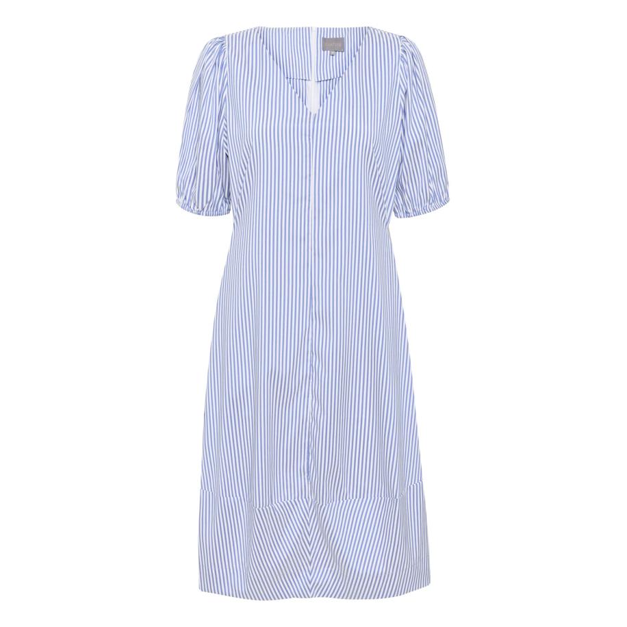 Culture CULTURE Blousejurk Abigail smoky blue / wit -