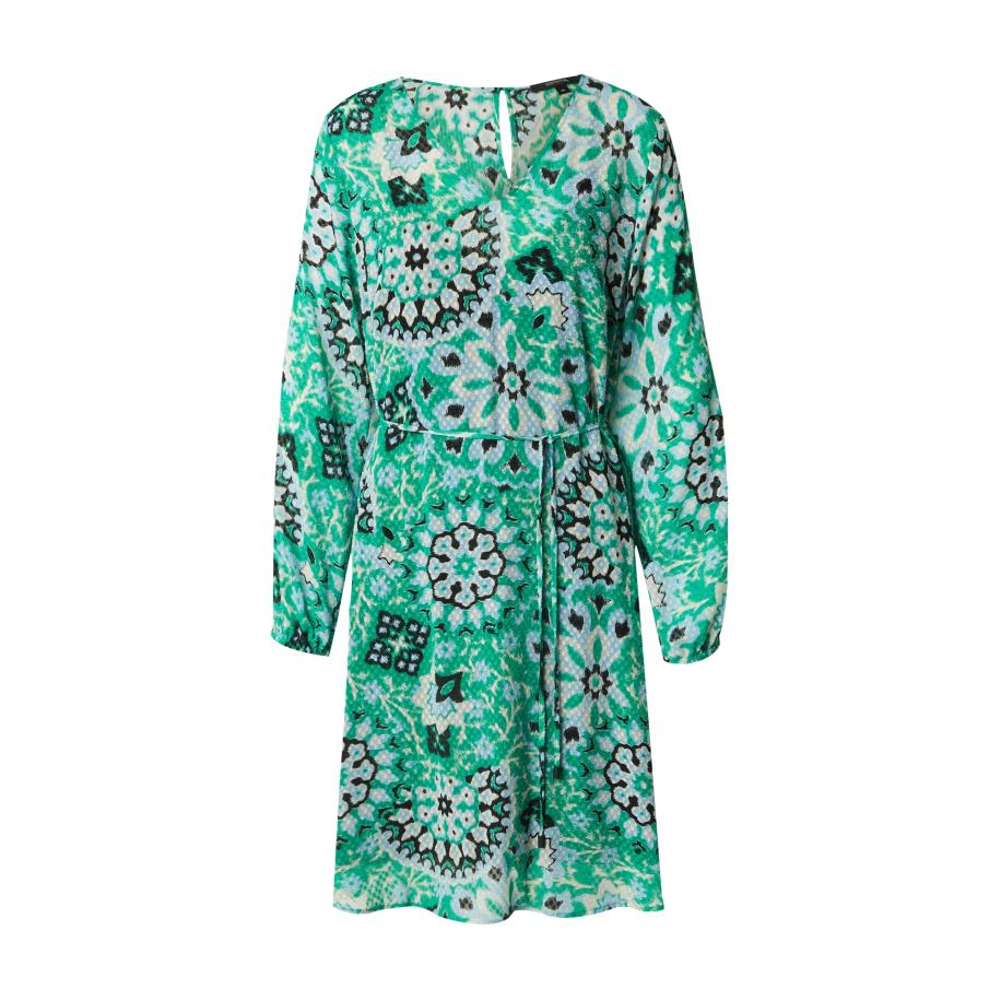 Comma COMMA Jurk lichtblauw / smaragd / zwart / wit -