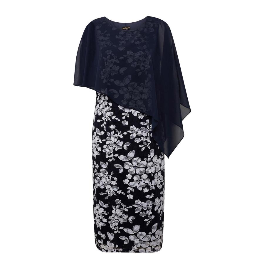 Goldner Goldner Jurk nachtblauw / wit -