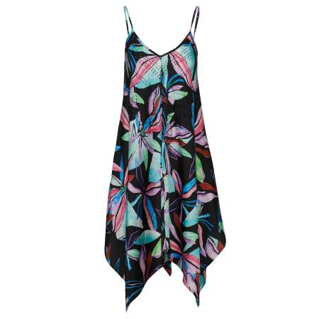 KOROSHI KOROSHI Zomerjurk azuur / orchidee / pitaja roze / zwart