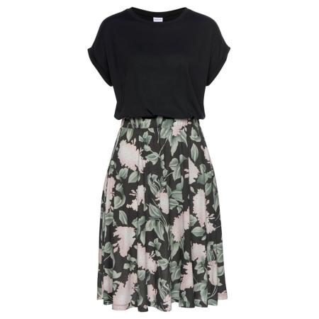 Buffalo BUFFALO Jurk BF Kleid Cottage Paperba rosa / zwart