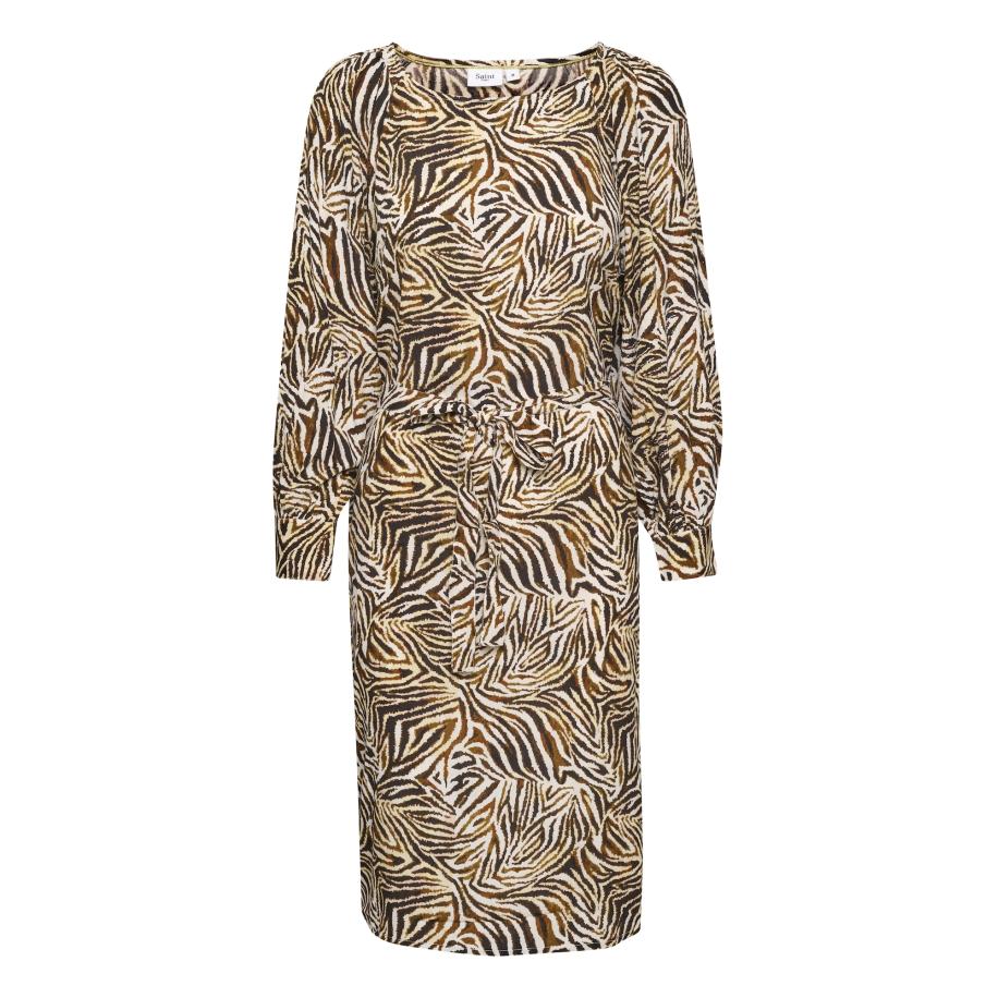 Saint Tropez SAINT TROPEZ Jurk Tessa bruin / pueblo / donkerbruin / wit -