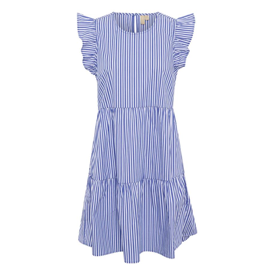 Culture CULTURE Jurk blauw / wit -