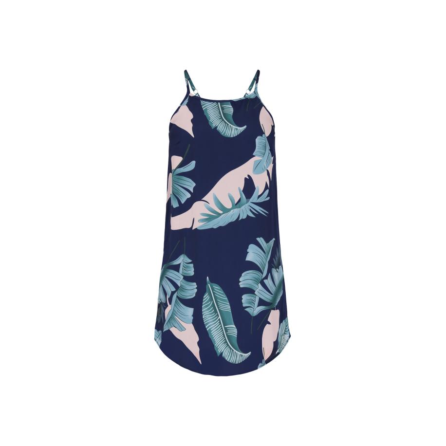 Faina faina Zomerjurk Fashion Look donkerblauw / jade groen / rosé / offwhite -