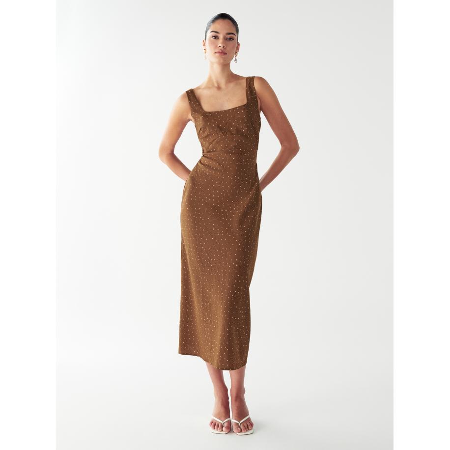 Willa Willa Jurk HALLEE bruin / wit -