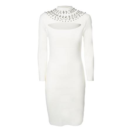 Influencer Influencer Gebreide jurk offwhite