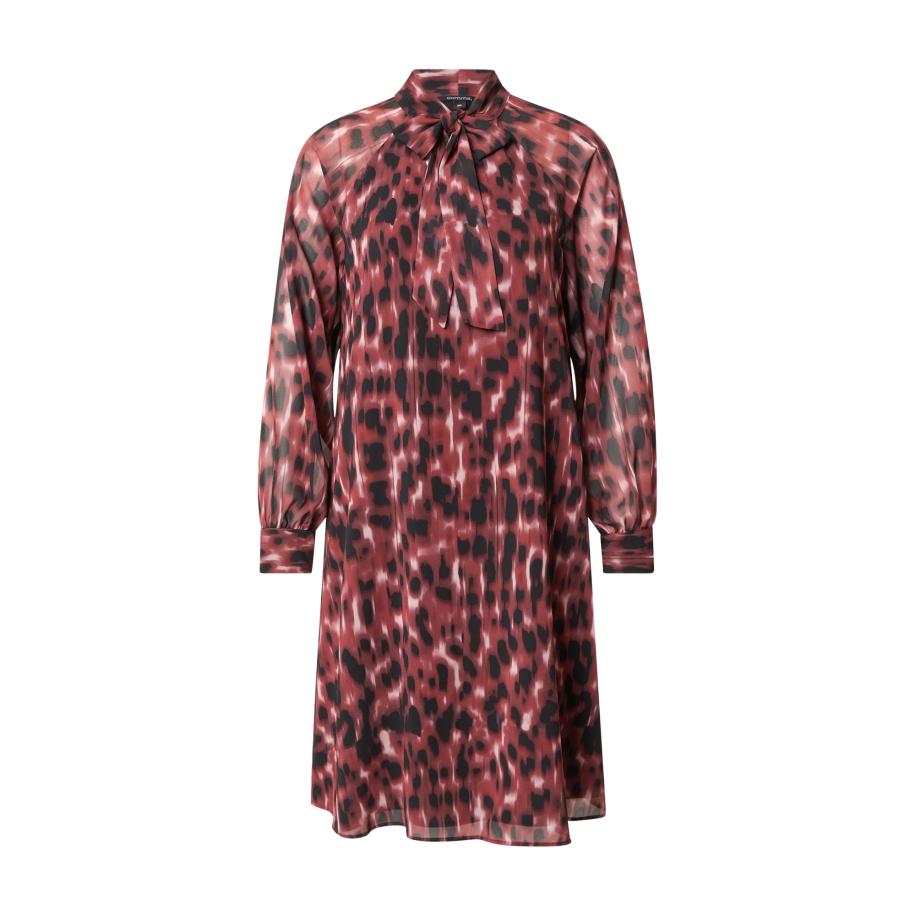 Comma COMMA Jurk bourgogne / zwart / offwhite -