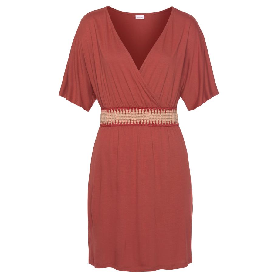 Lascana LASCANA Jurk beige / rood -