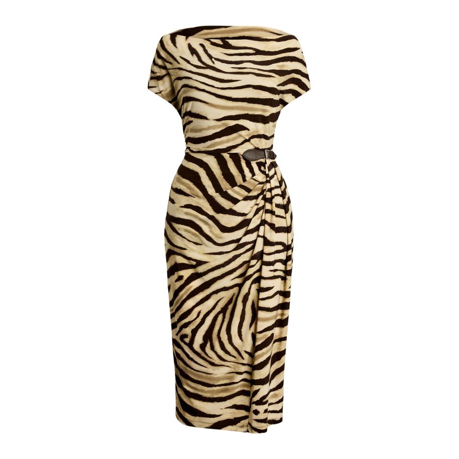 Lauren Ralph Lauren Lauren Ralph Lauren Jurk crème / cappuccino / donkerbruin -