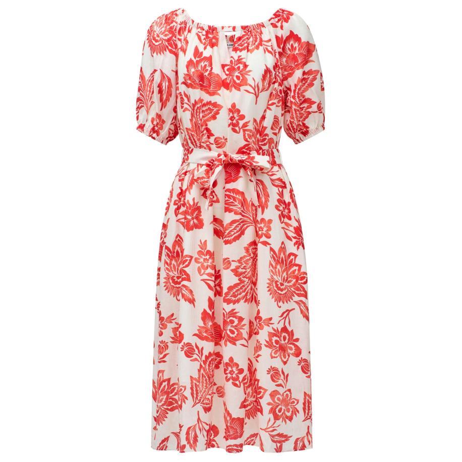 Salsa Salsa Jeans Jurk oranjerood / natuurwit -