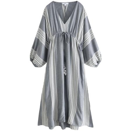 Next Next Jurk smoky blue / wit