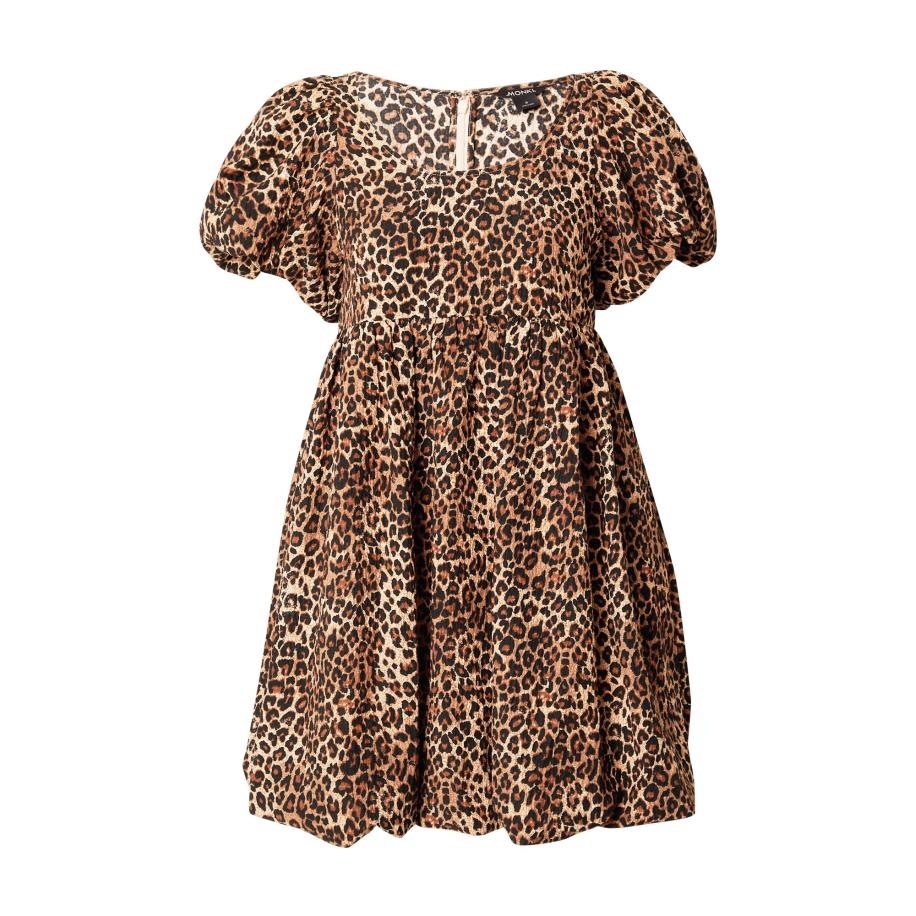 Monki Monki Jurk beige / bruin / zwart -