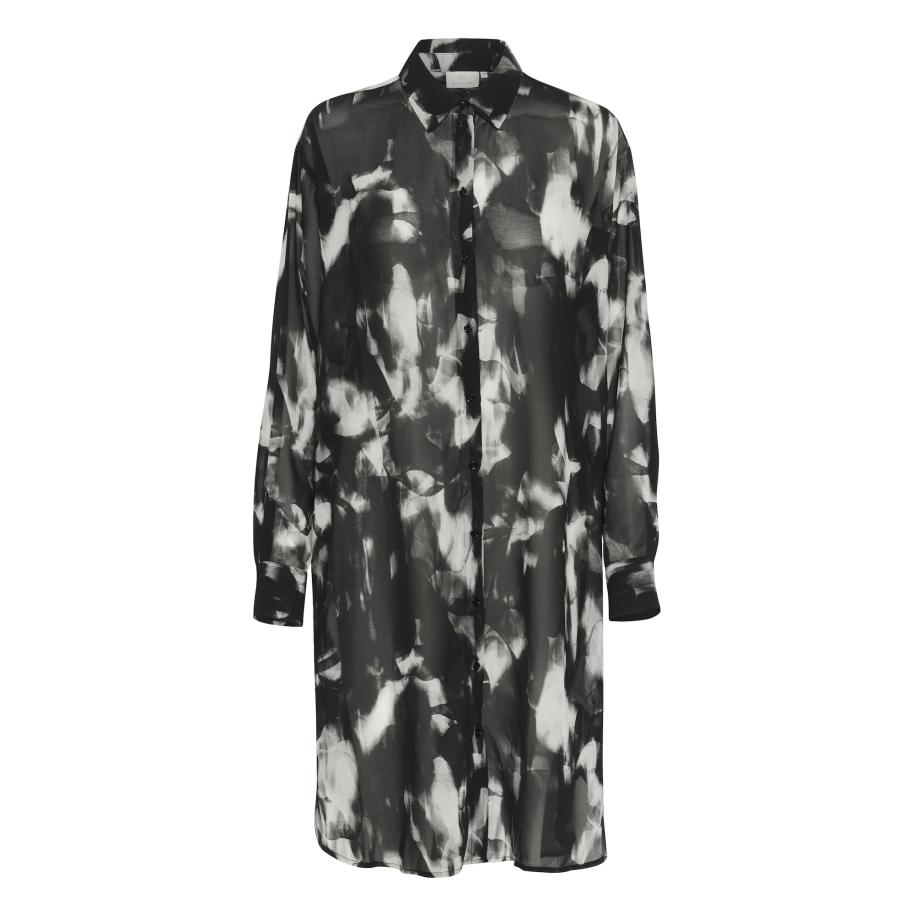 Kaffe Blousejurk Aska lichtgrijs / zwart Zwart