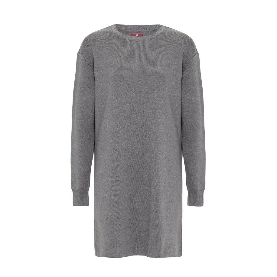 Williot Williot Gebreide jurk donkergrijs -