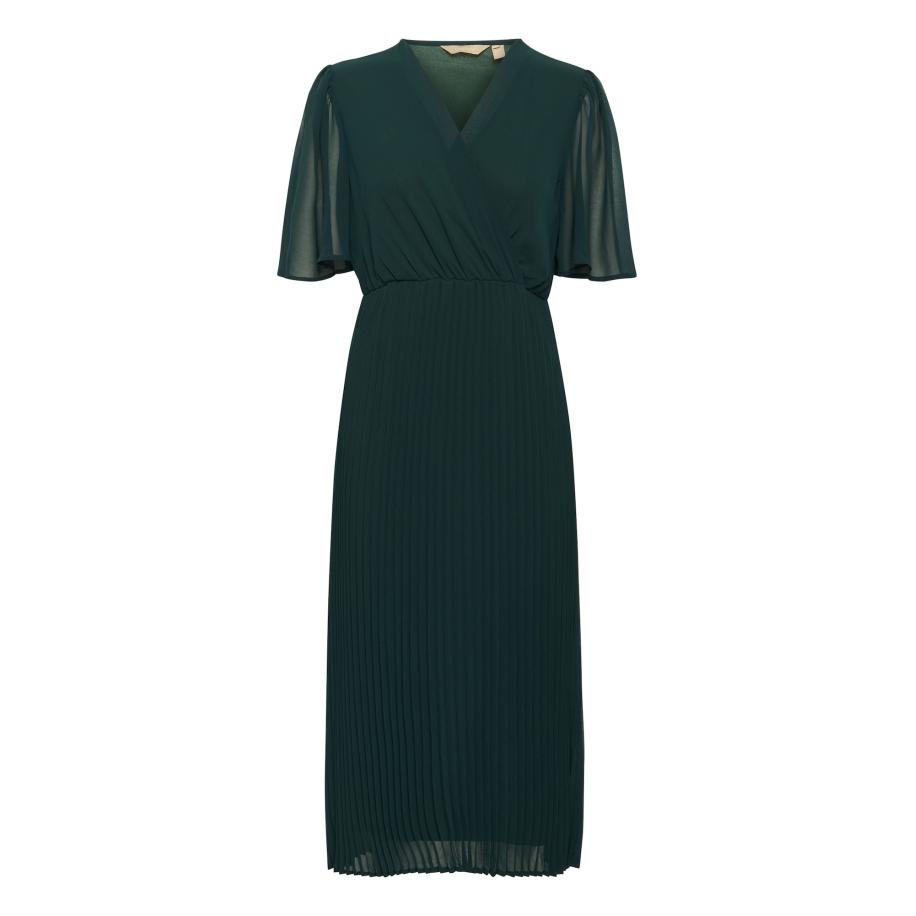 Culture CULTURE Jurk Uni Cheila donkergroen -