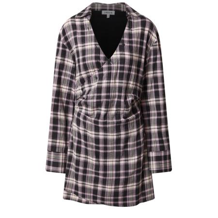 EDITED EDITED Jurk Calla pastelgroen / pruim / zwart