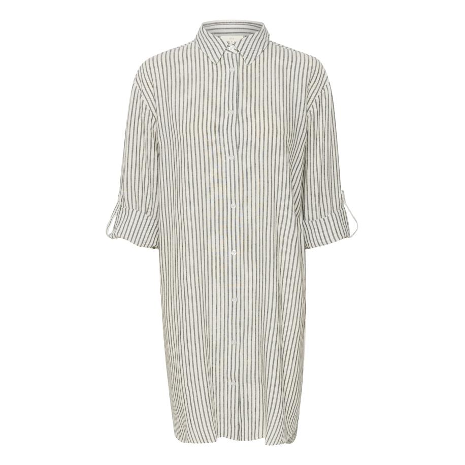 Kaffe Kaffe Blousejurk Milia zwart / wit -