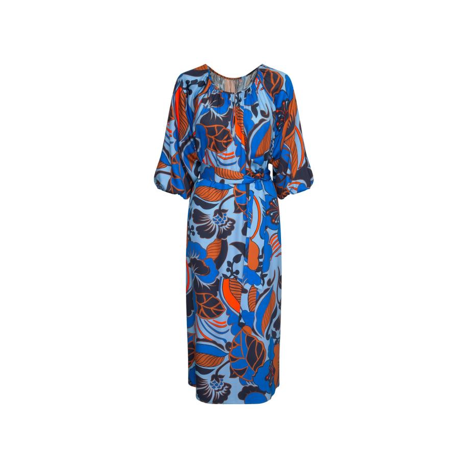 Seidensticker SEIDENSTICKER Jurk Schwarze Rose blauw / navy / lichtblauw / neonoranje -