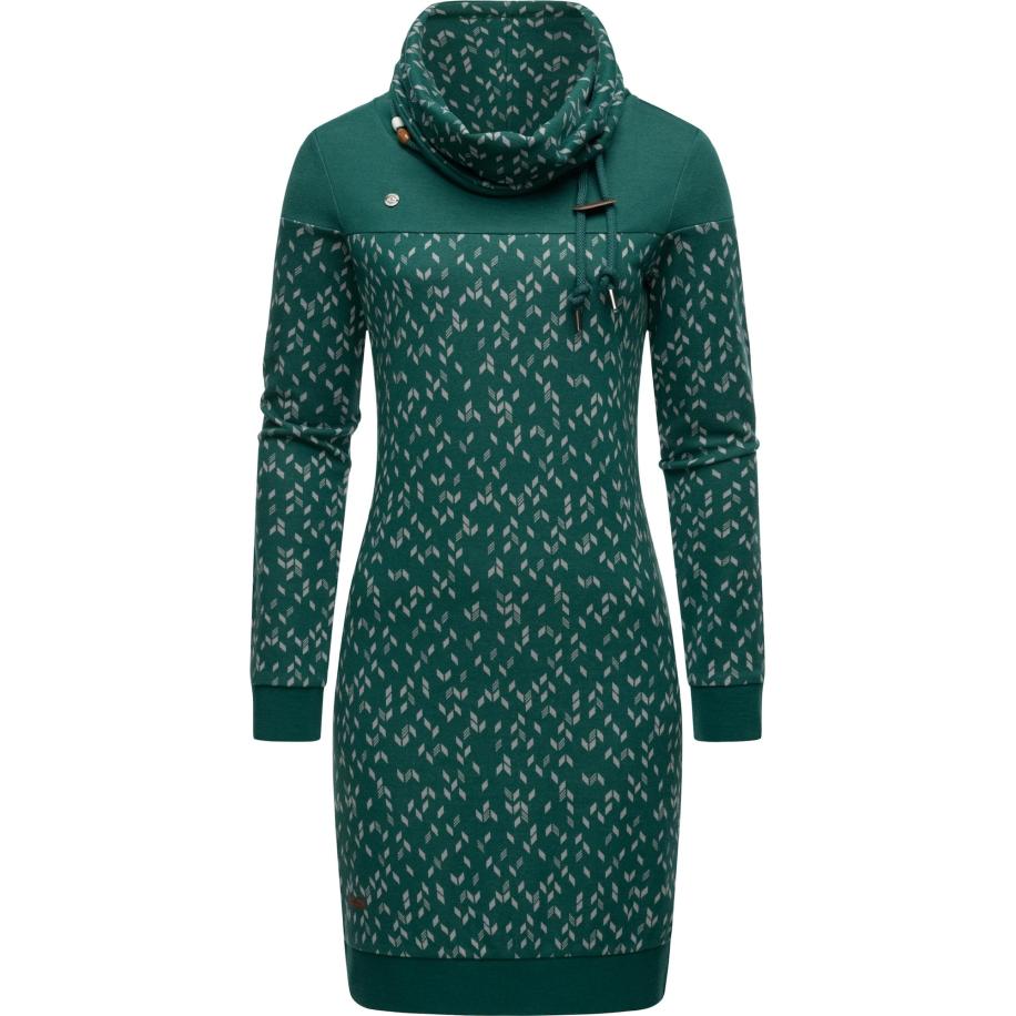 Ragwear Ragwear Jurk Chloe lichtgrijs / donkergroen -