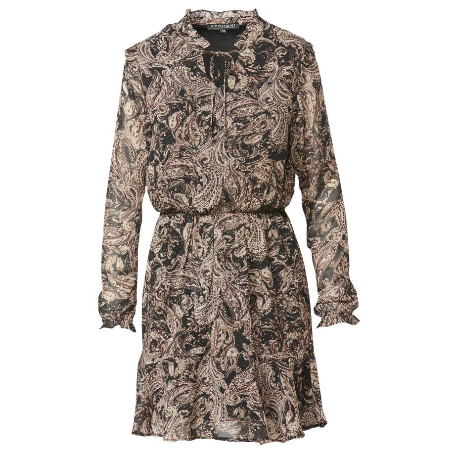 KOROSHI KOROSHI Jurk bruin / zwart -